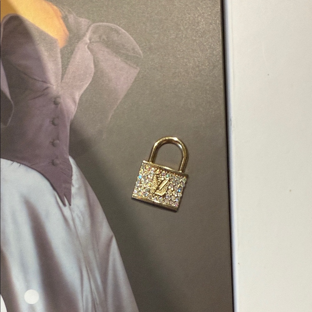 Louis Vuitton Gold and Silver Padlock Necklace Charm